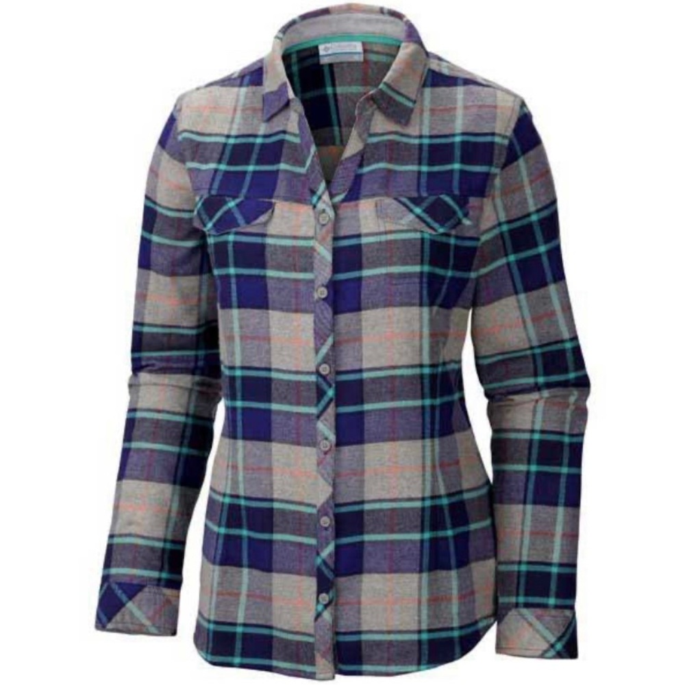 BNWOT Columbia Simply Put plaid flannel button up shirt women’s size small